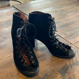 Cora sexy black lace up heels